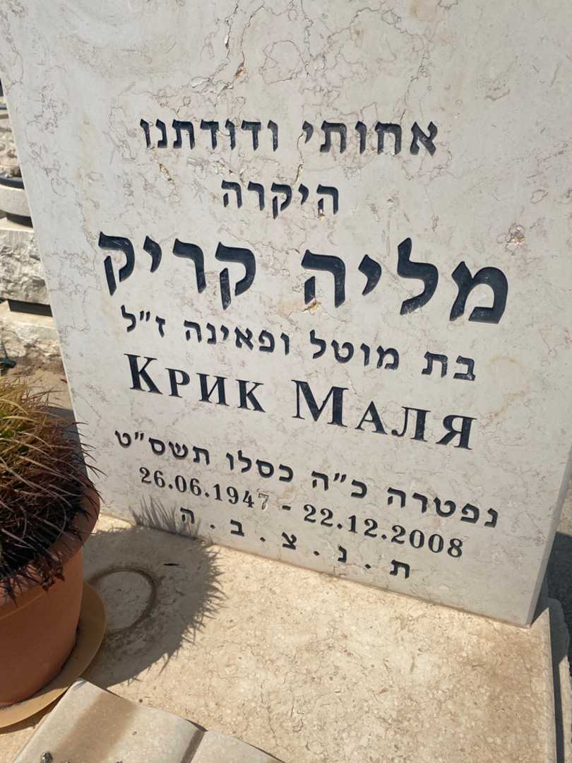 קברו של מליה קריק. תמונה 3