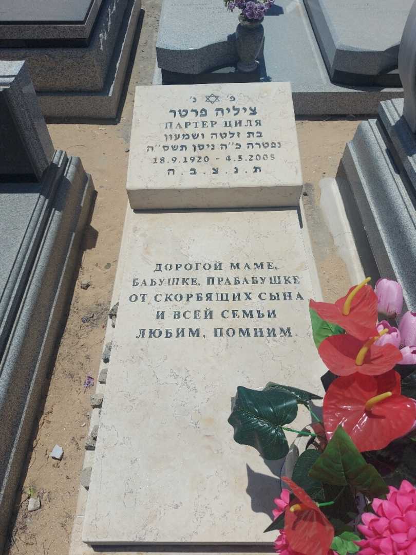 קברו של ציליה פרטר. תמונה 1