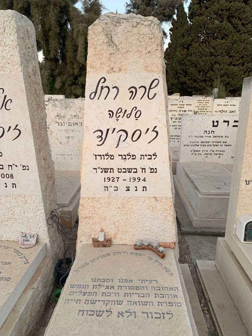 קברו של שרה רחל "סלושה" זיסקינד