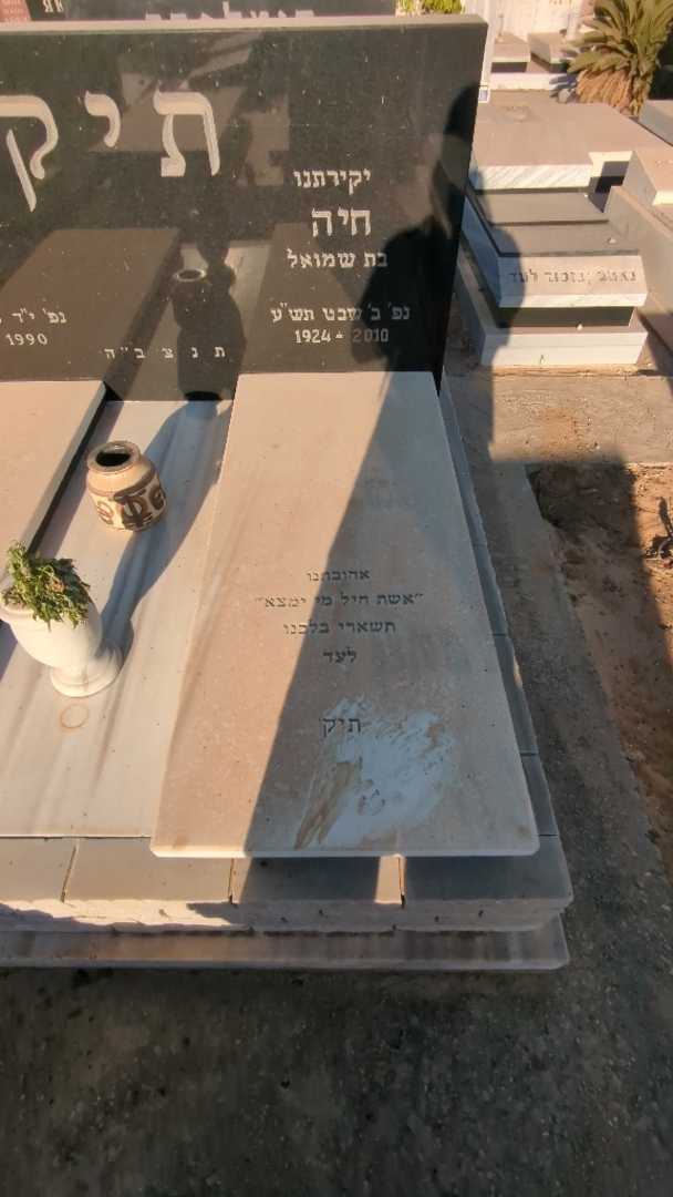 קברו של חיה תיק. תמונה 1