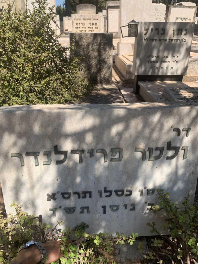 קברו של ולטר פרידלנדר