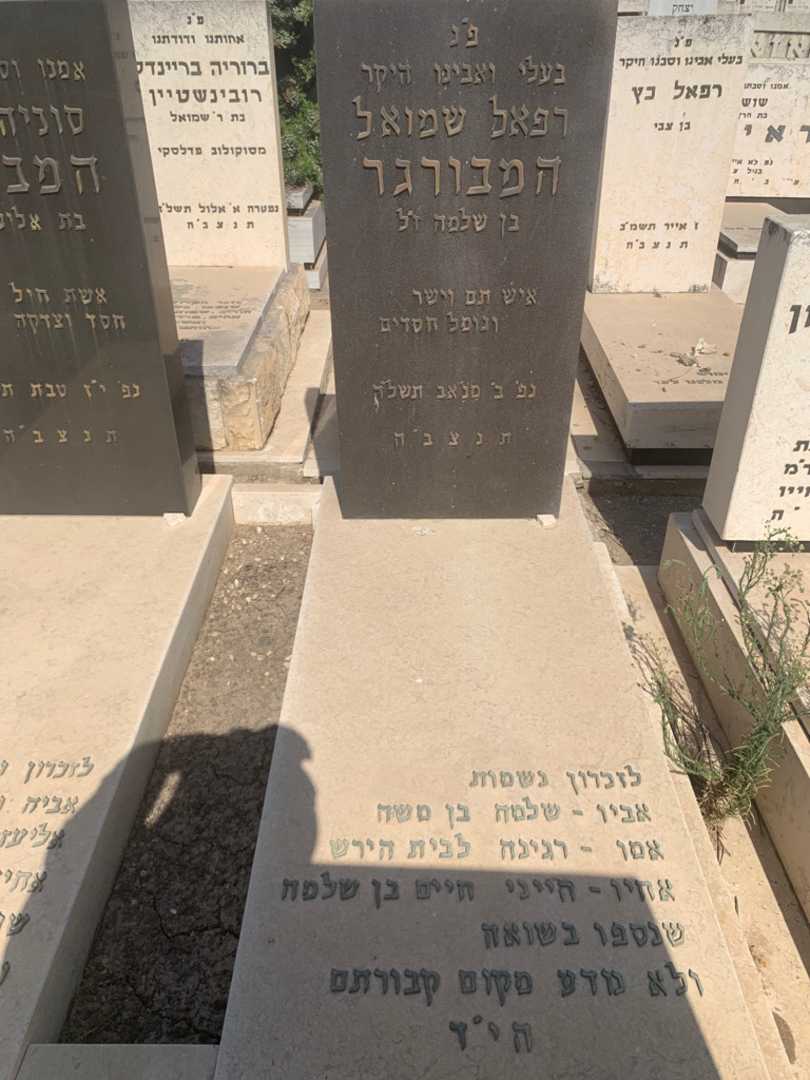 קברו של רפאל שמואל המבורגר. תמונה 1