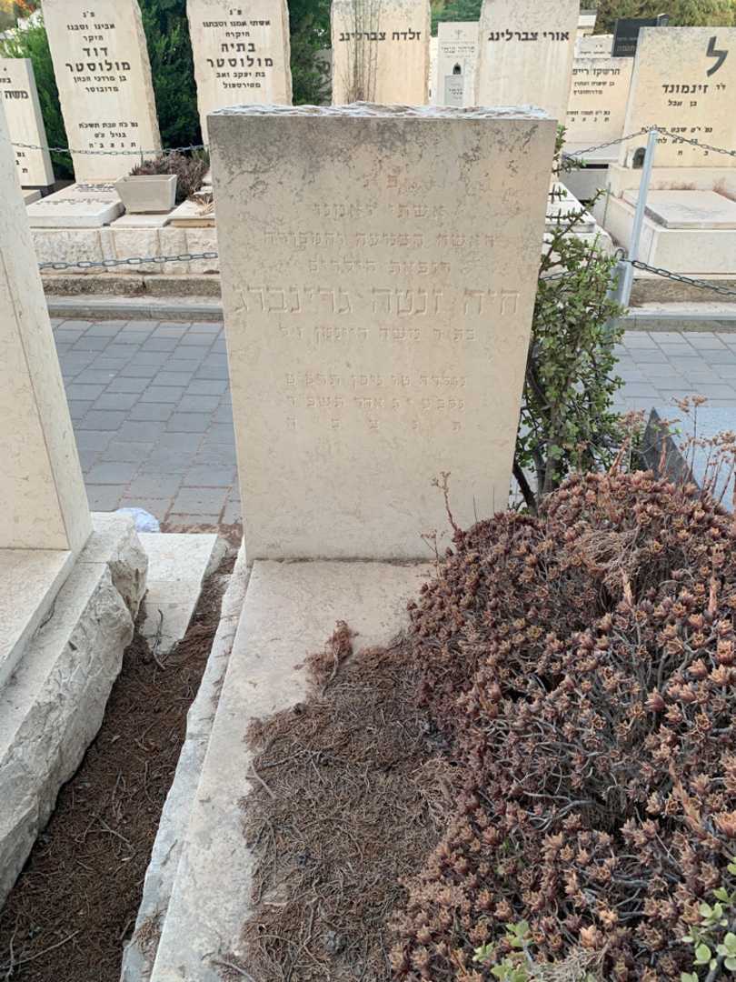 קברו של חיה זנטה גרינברג