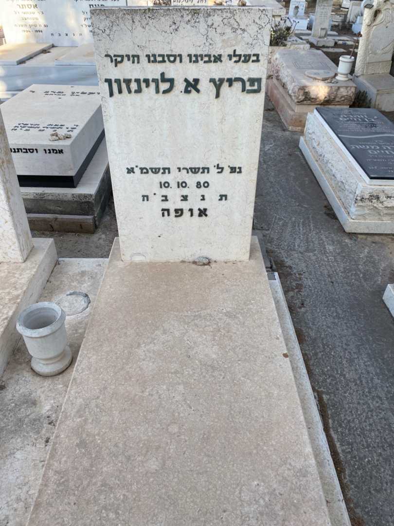 קברו של פריץ א. לוינזון. תמונה 2