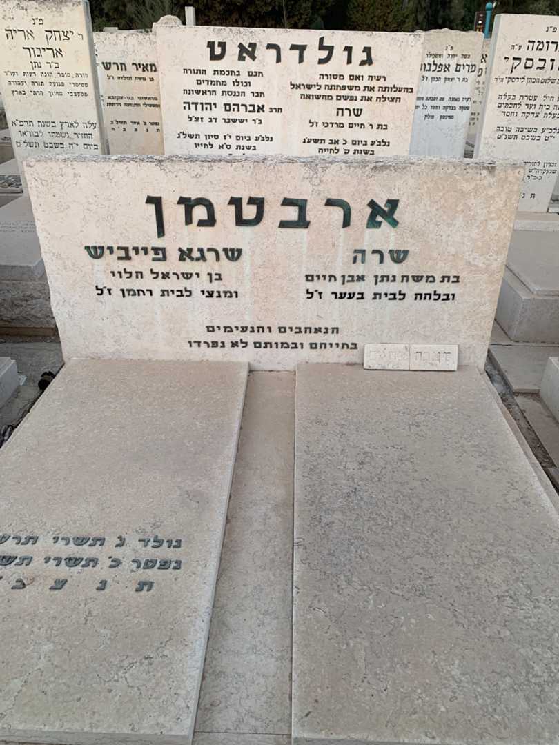 קברו של שרגא פייביש ארבטמן. תמונה 1