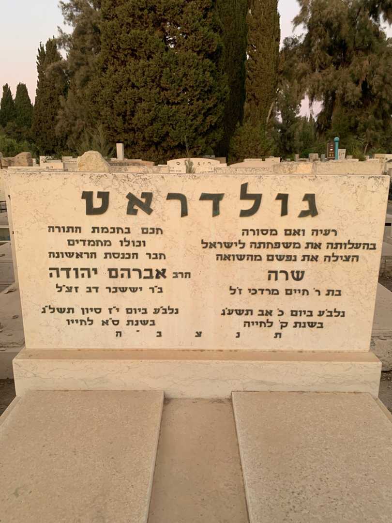 קברו של אברהם יהודה גולדראט. תמונה 1