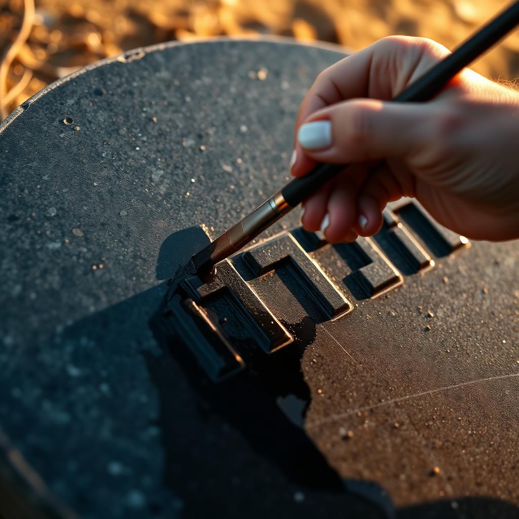 Lettering restored with long-lasting paint